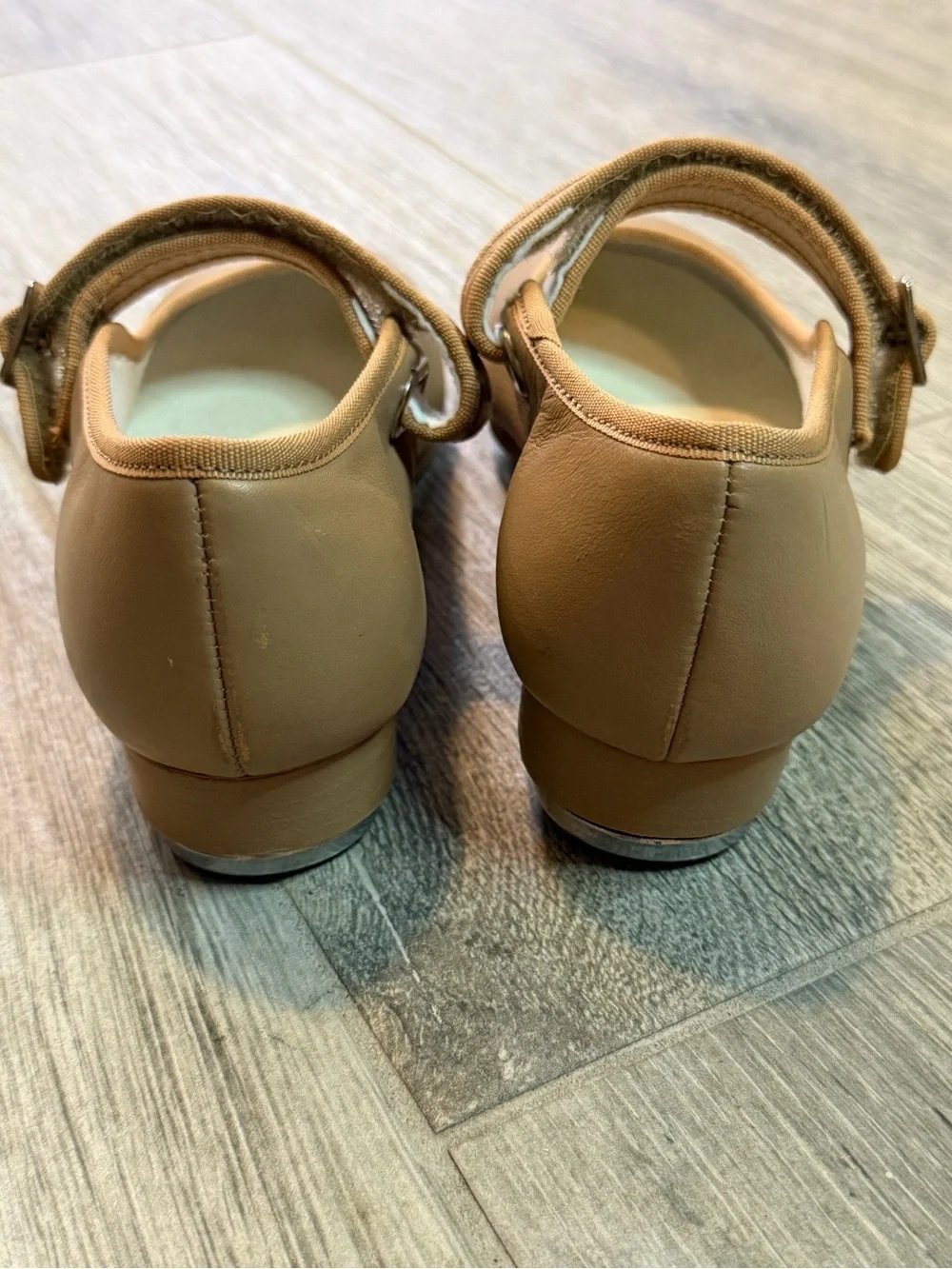 Capezio Tele Tone Tap Shoes Girls Size 13 M Nude Dance Showgirls